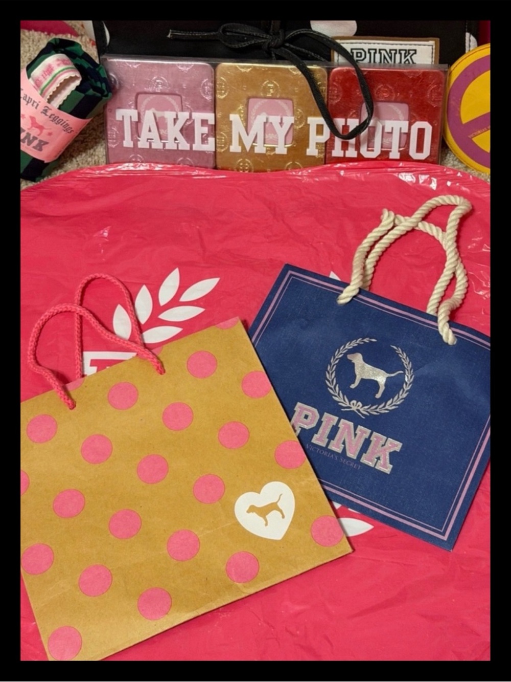 💕ⓅⒾⓃⓀ ⓋⓈ VINTAGE/RARE/HTF Set of 2 Collectible Shopping Bags ✨NEW ✨💕 - Picture 2 of 3